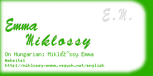 emma miklossy business card